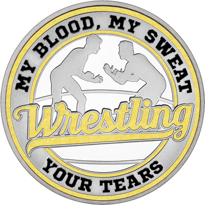 Gold "Wrestling" with Gold Outer Circular Borders